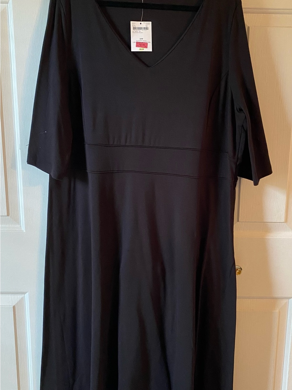 NWT Classic V-Neck Land’s End Black Women’s Dress -22W